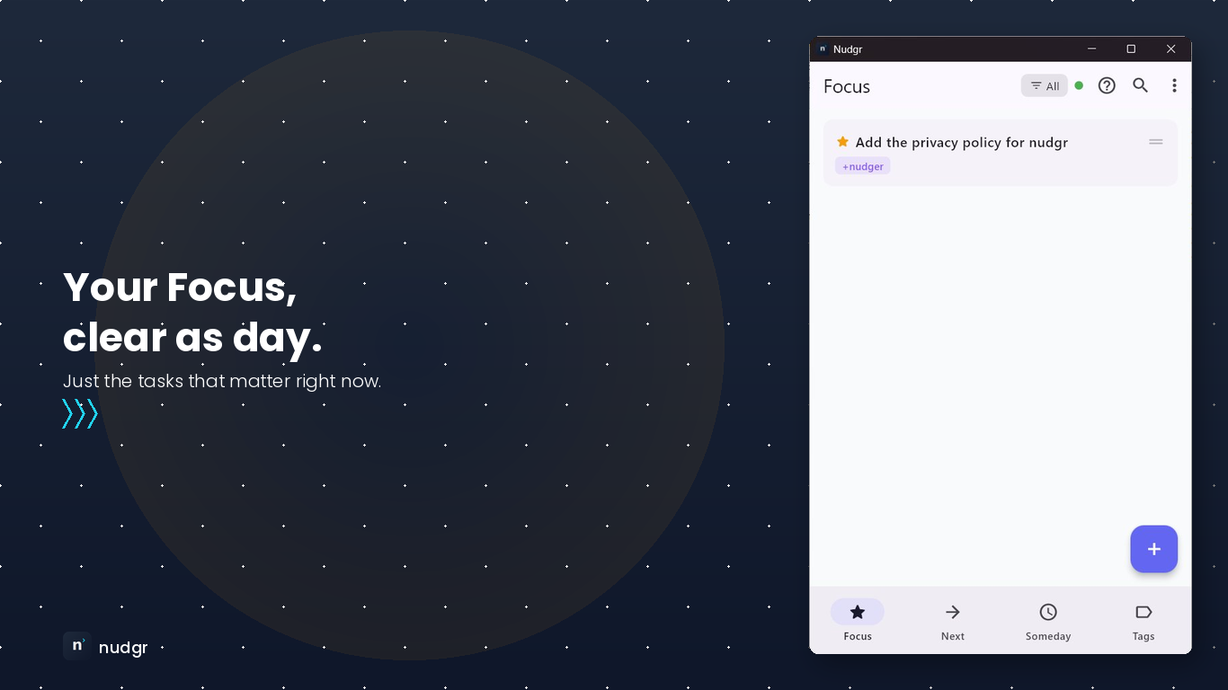 Focus mode — Just the tasks that matter